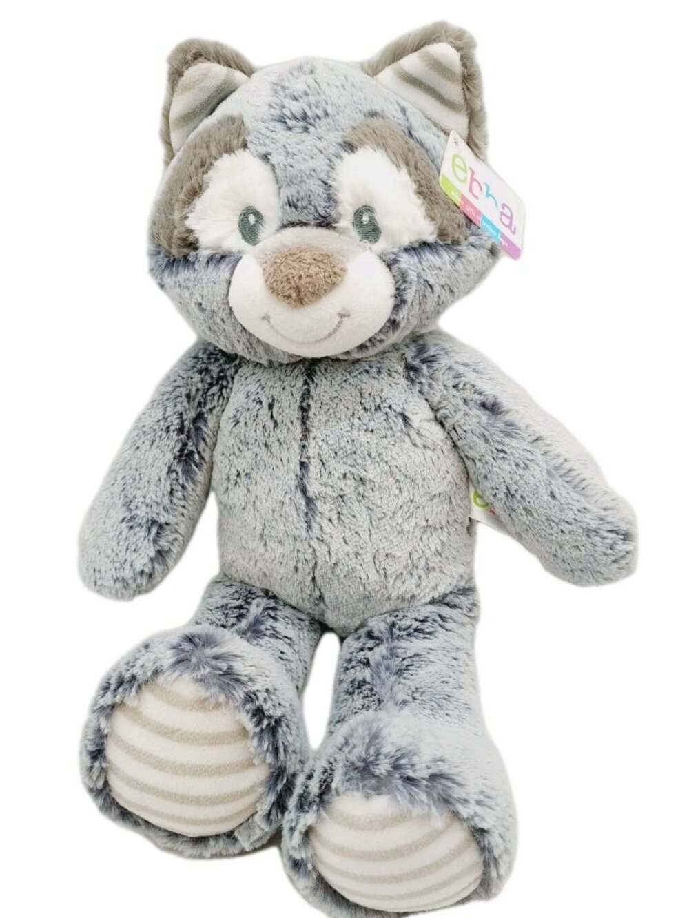 Ebba Cuddlers Rocko Raccoon Plush Toy Stuffed Animal 14” Grey Creme Aurora 2021